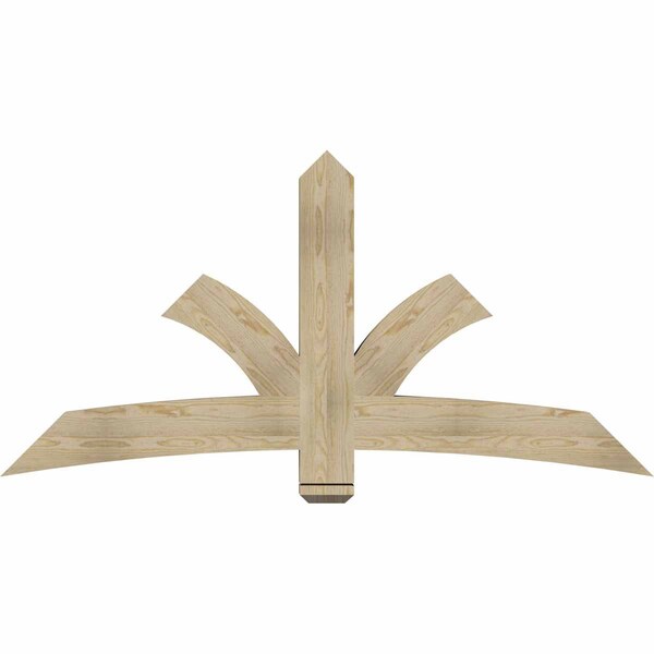 Ekena Millwork Davenport Rough Sawn Timber Gable Bracket, Douglas Fir, 72"W x 36"H x 4"D x 6"F, 12/12 Pitch GBW072X36X0406DAV00RDF - main